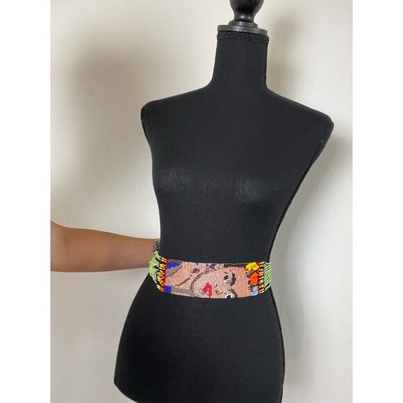 NEW Hand Made Frida Kahlo Beaded Versatile Long Necklace or Belt Multicolor 36in - Picture 5 of 9